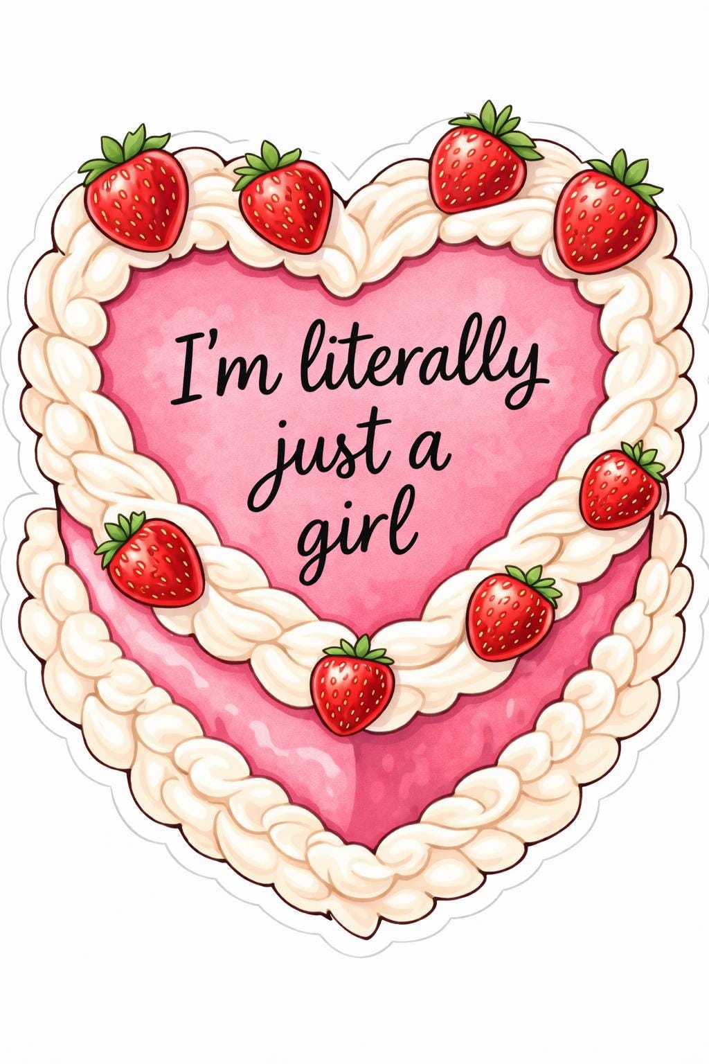 I’m literally just a girl cake sticker