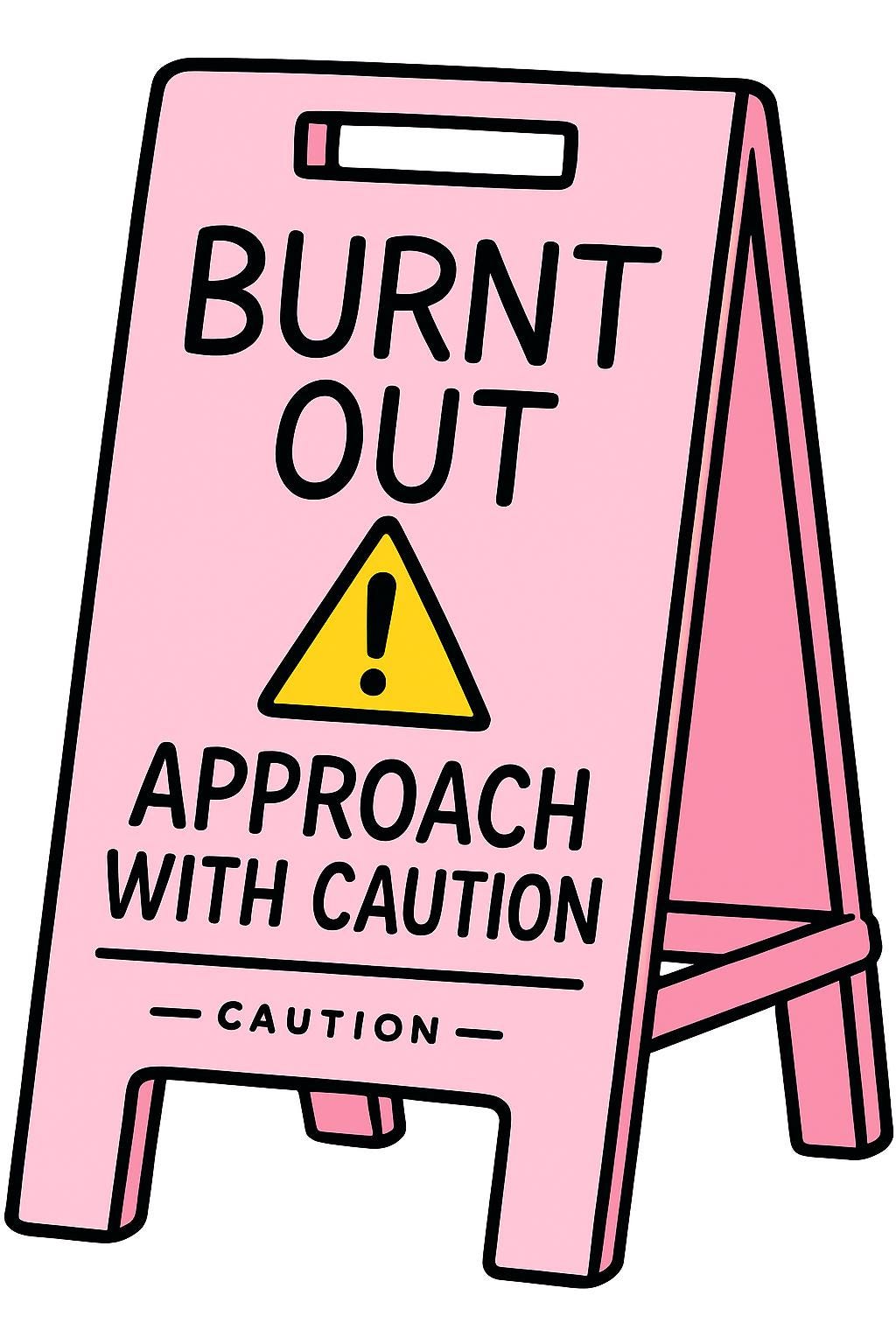 Burnt out approach with caution sticker
