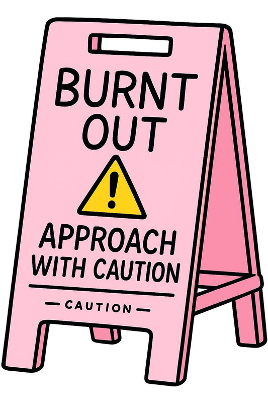 Burnt out approach with caution sticker