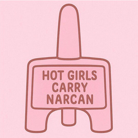 Hot girls carry narcan sticker