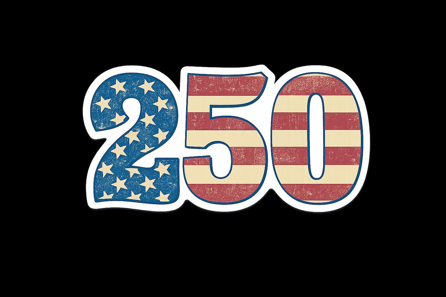 America’s 250th flag anniversary sticker